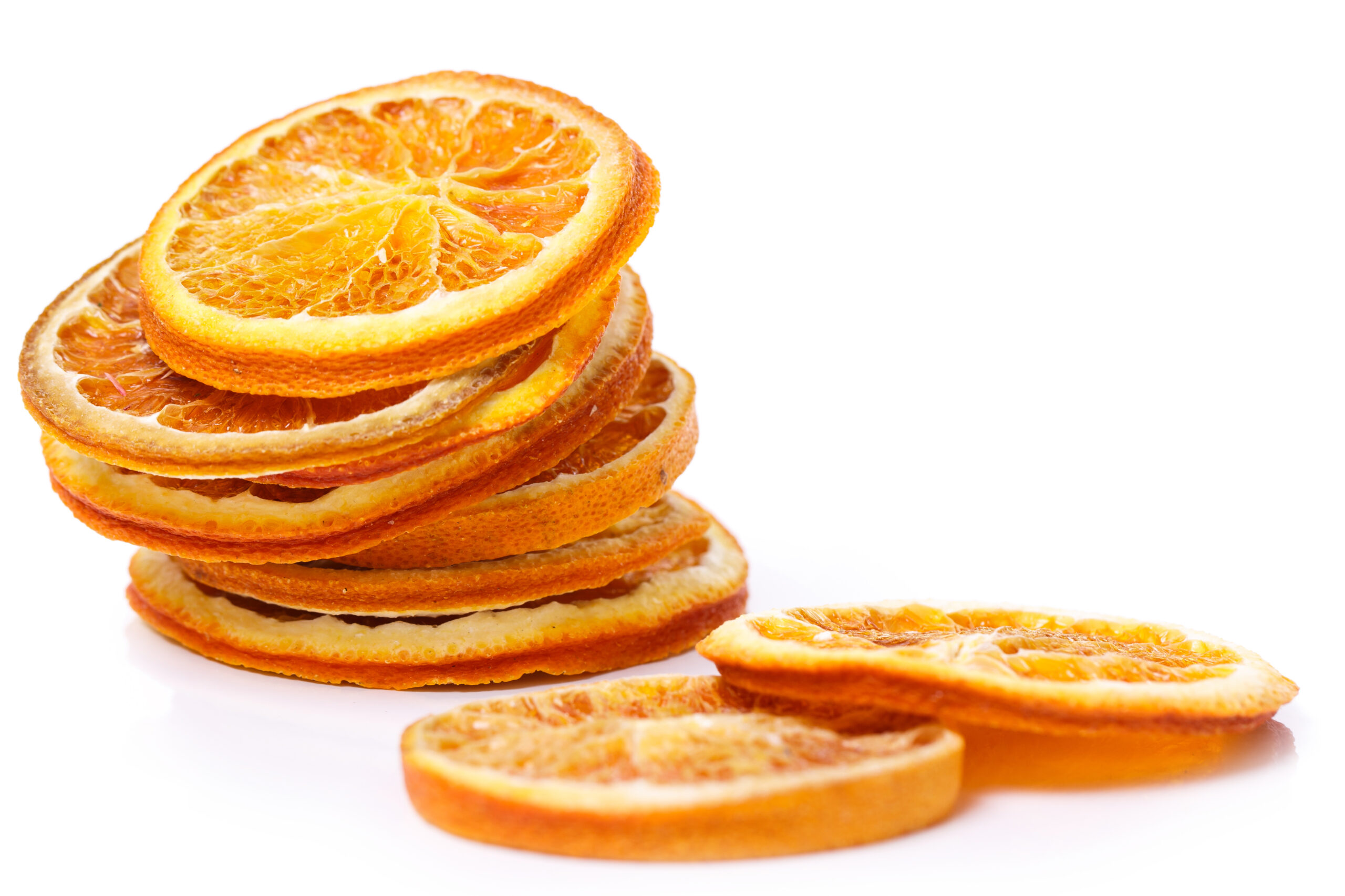 Dried orange on a white background